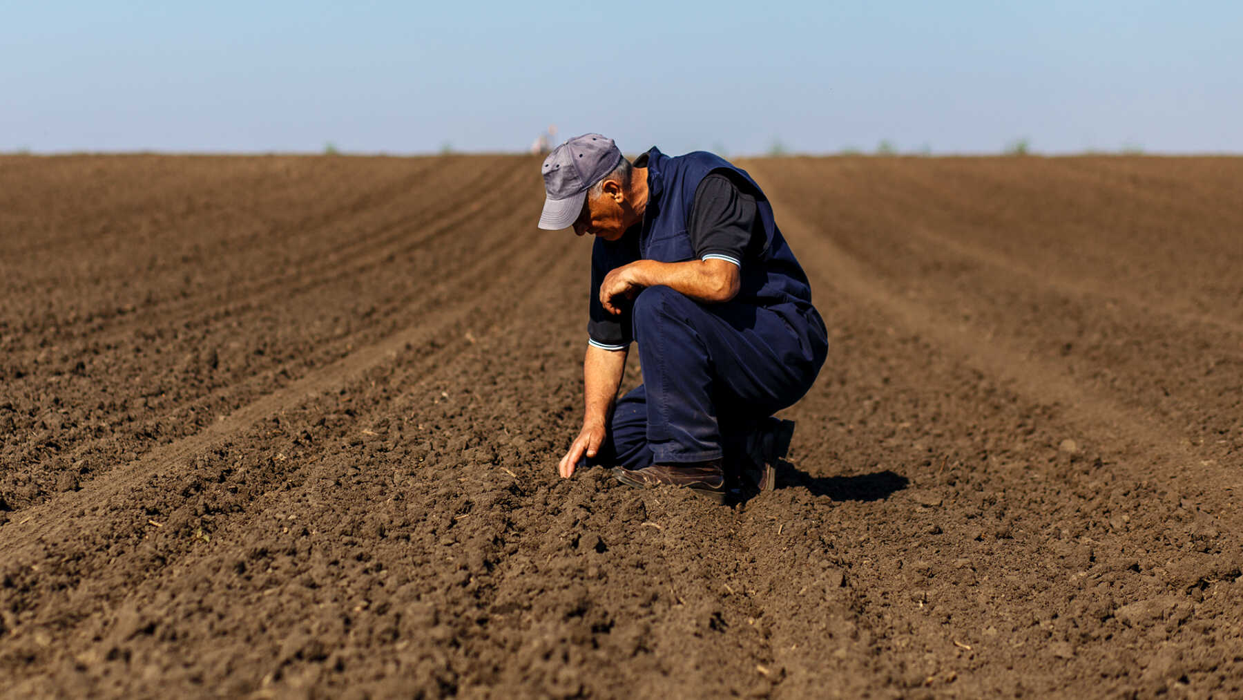 agricoltore-in-ginocchio-in-campo-che controlla il terreno-Agricolus